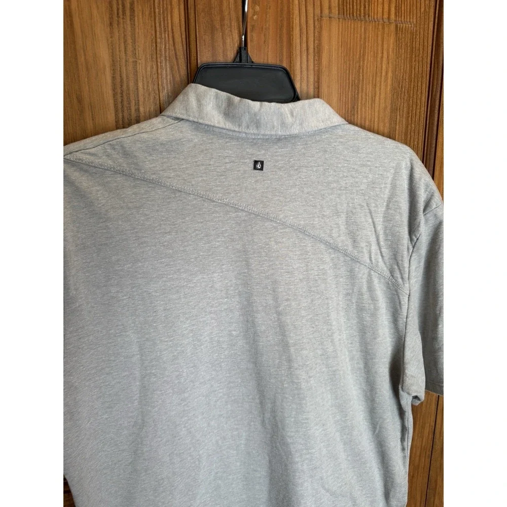 Volcom Mens Polo Shirt XL Gray Heather Performance Skate Surf Casual Modern‎ Fit - Picture 7 of 8